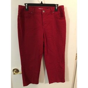 Style & Co Womens Capri Pants Size 10 Red